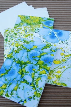 Marbled Note Cards / Azurite